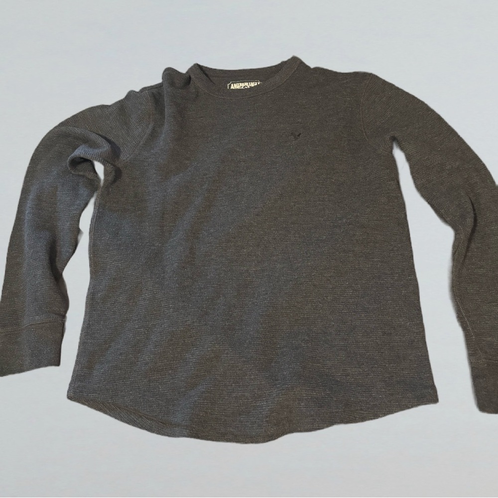 Vintage Gray American Eagle Long Sleeve Thermal Sweater